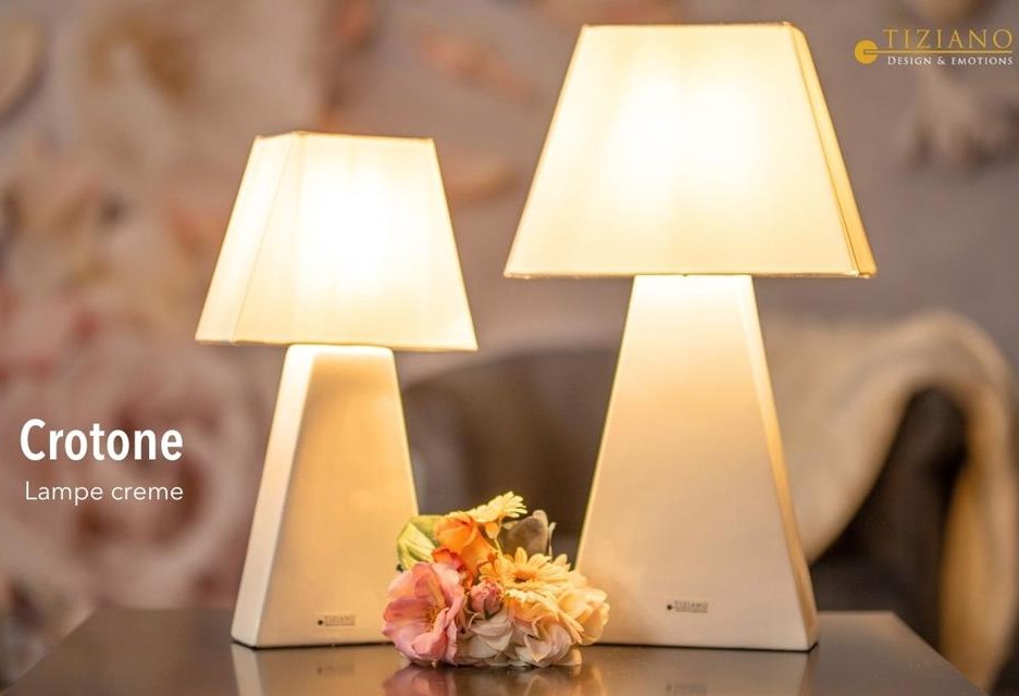 Tiziano Lampe Crotone eckig creme