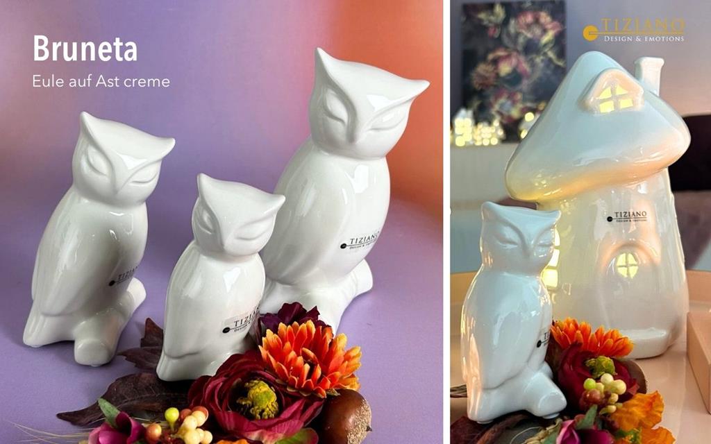 Tiziano Deko Eule Bruneta creme