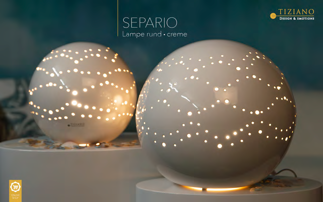 Tiziano Lampe Separio Kugel creme