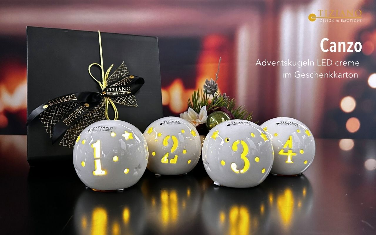 Tiziano Adventskugel Canzo 1-4 LED & Timer mit Geschenkverpackung 728640-0