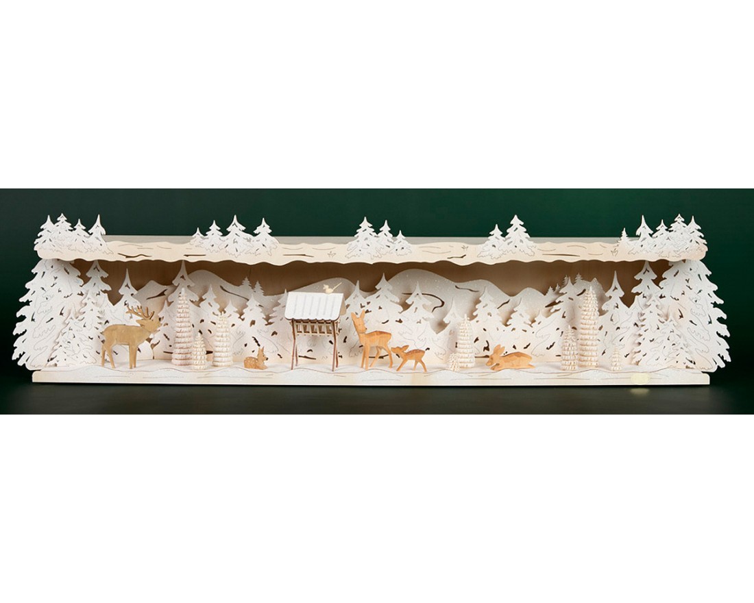 Tietze LED Schwibbogenerhöhung 77cm erzgebirgischer Winterwald verschneit 77am Art. 6241F